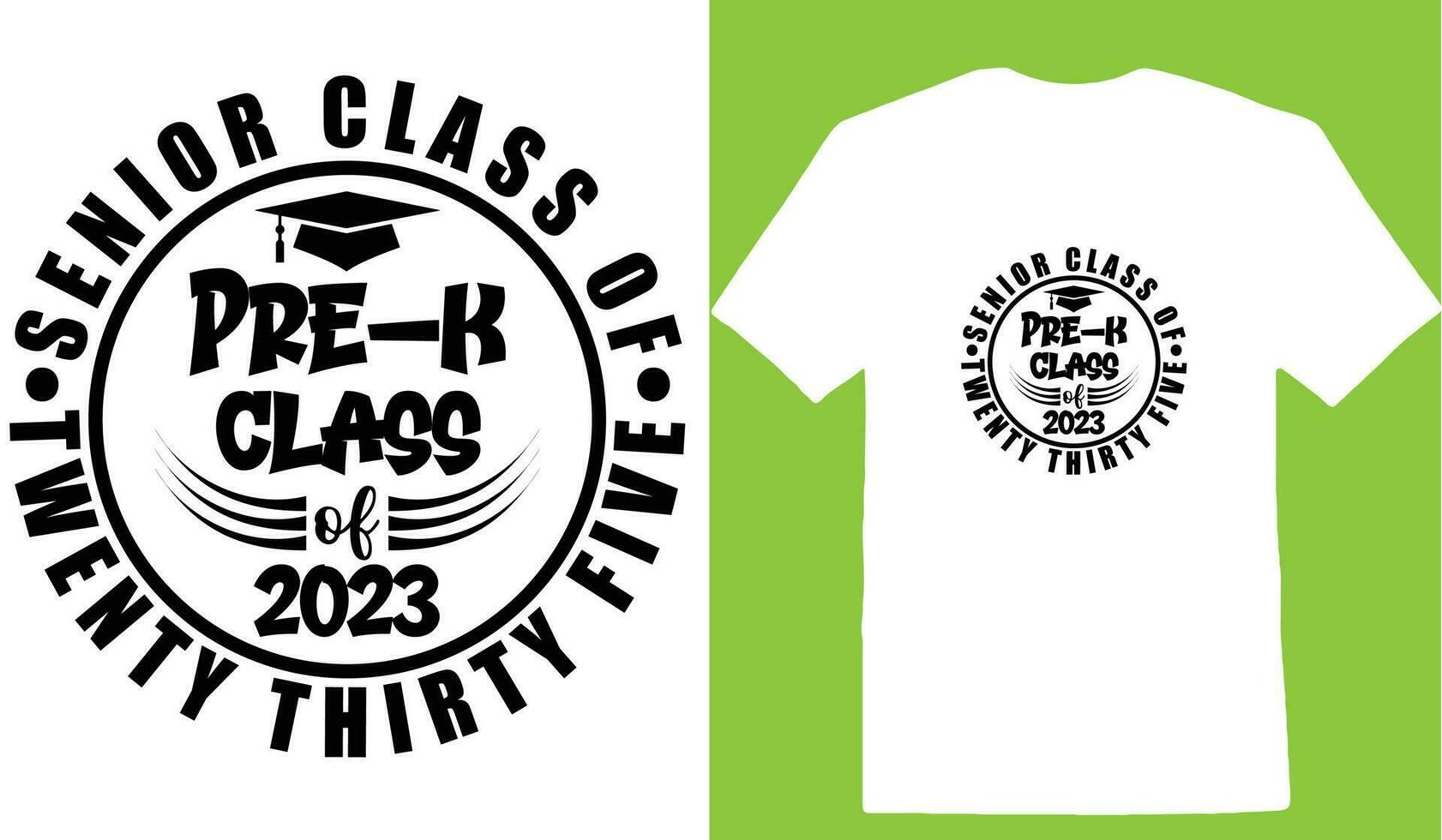 Sénior classe de vingt 30 cinq pré-k classe de 2023 T-shirt vecteur