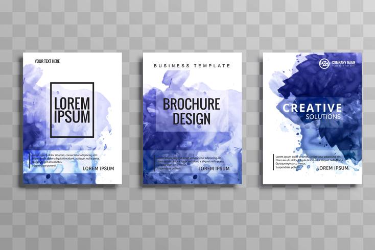 Modèle de set aquarelle abstraite brochure bleu. Flyer layout des vecteur