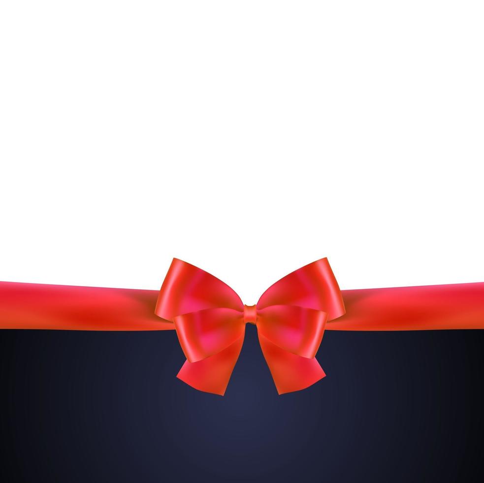 carte-cadeau avec ruban rouge et noeud vecteur