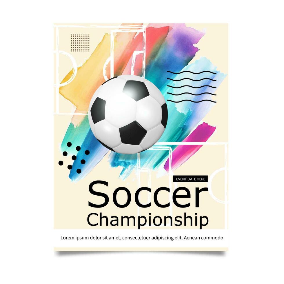 Créatif football Football tournoi brochure modèle. Football ou football Balle sur moderne Contexte. Football couverture conception modèle. vecteur