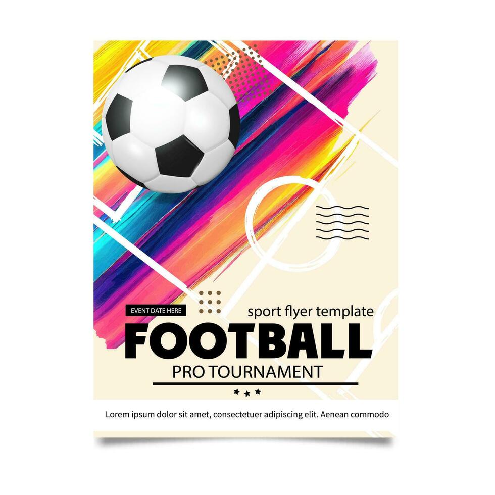 Créatif football Football tournoi brochure modèle. Football ou football Balle sur moderne Contexte. Football couverture conception modèle. vecteur