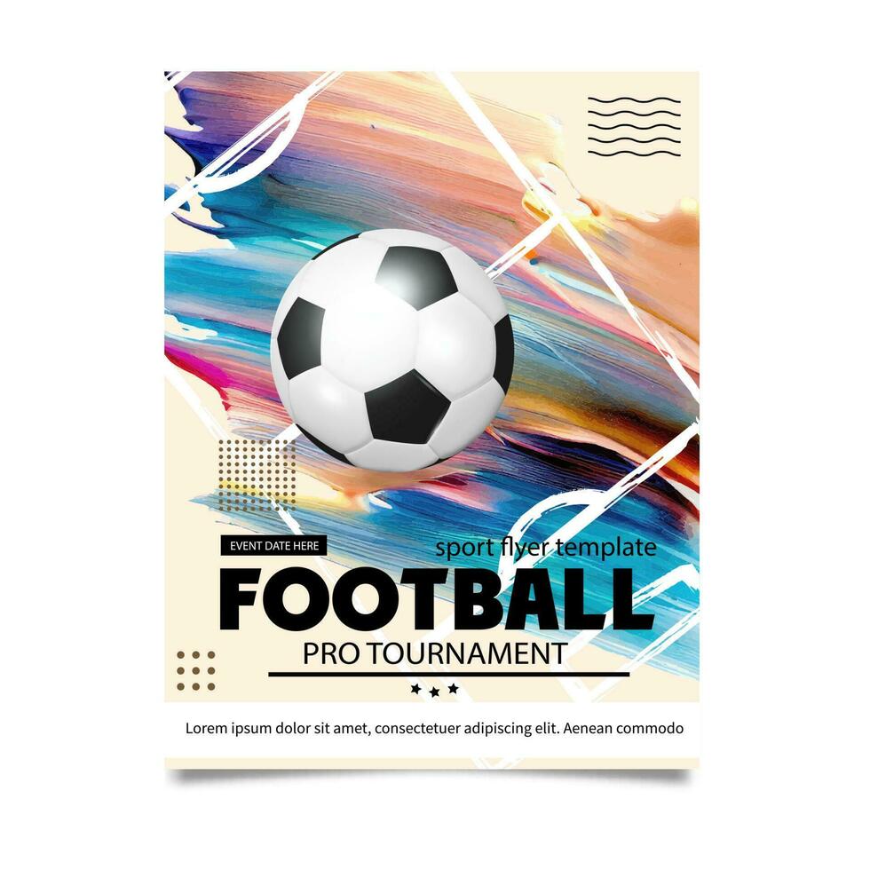 Créatif football Football tournoi brochure modèle. Football ou football Balle sur moderne Contexte. Football couverture conception modèle. vecteur