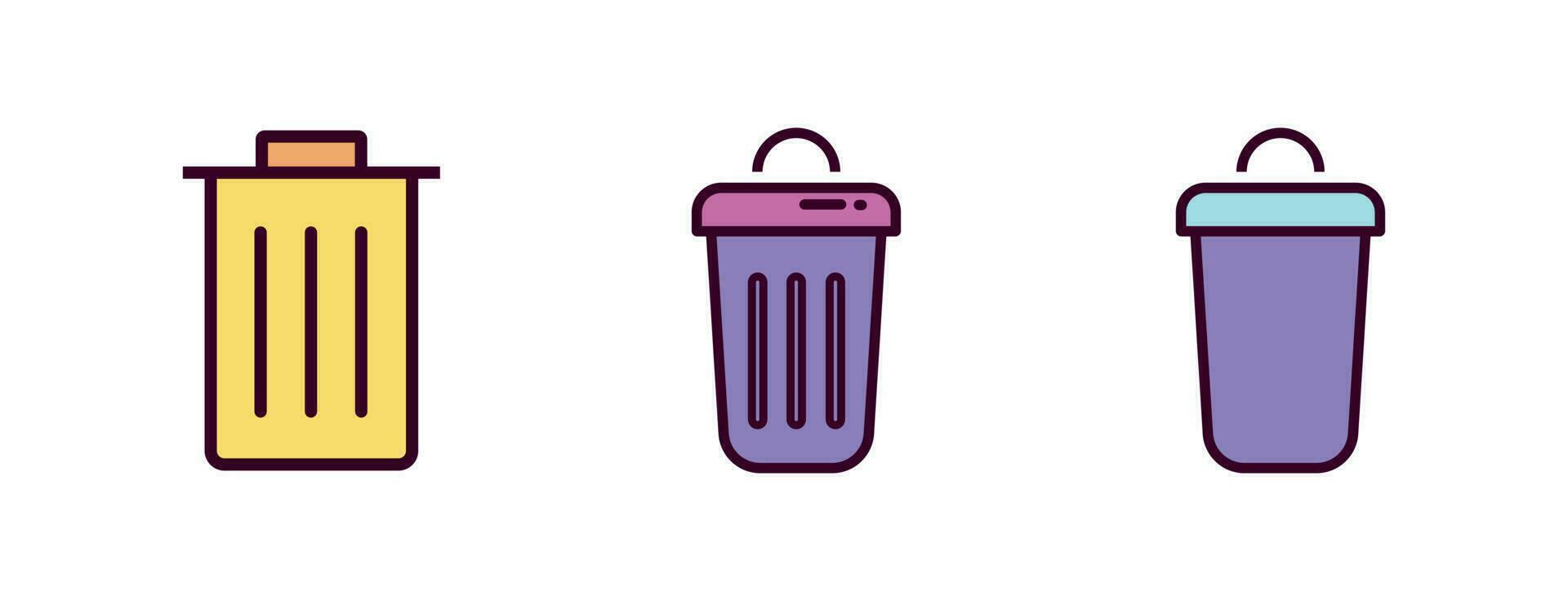 poubelle icône vecteur illustration. poubelle direct Couleur icône