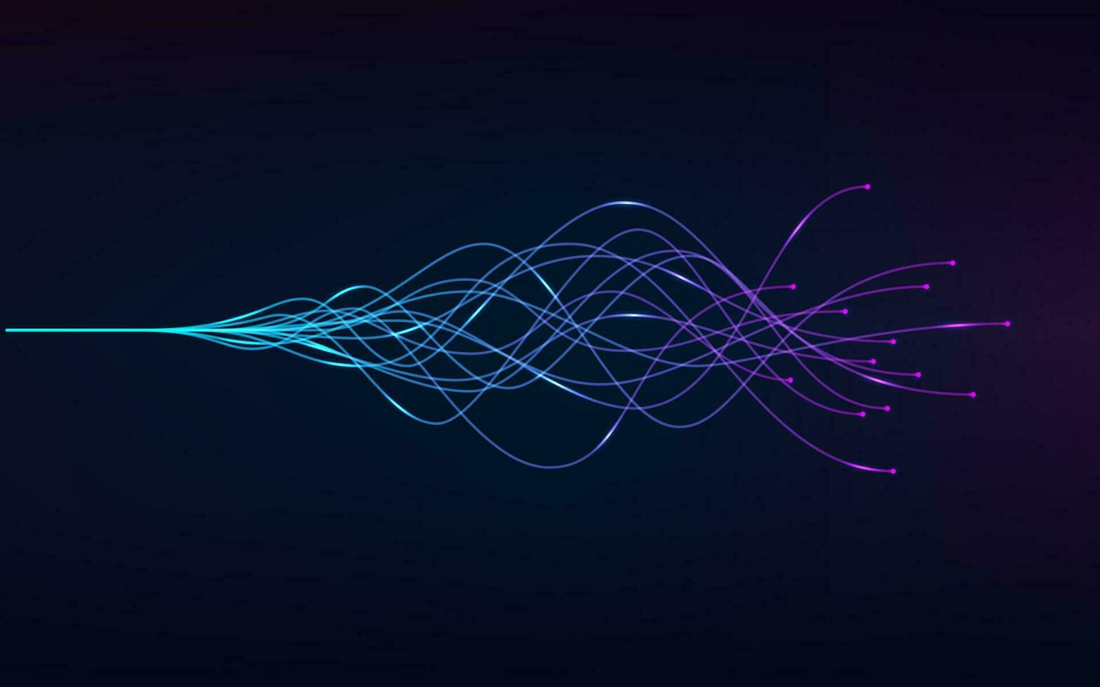 ai - artificiel intelligence et Profond apprentissage concept de neural réseaux. vague égaliseur. bleu et violet lignes. vecteur illustration