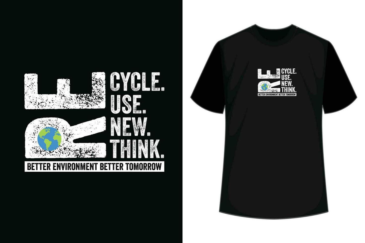 recycler réutilisation renouveler repenser Terre journée environnement activisme T-shirt conception vecteur