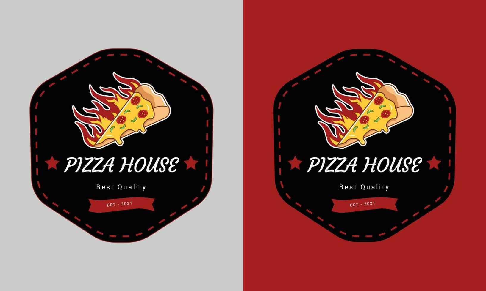 Pizza maison vecteur logo conception modèle. Pizza logo conception. Pizza tranche logo. vite nourriture logo conception.