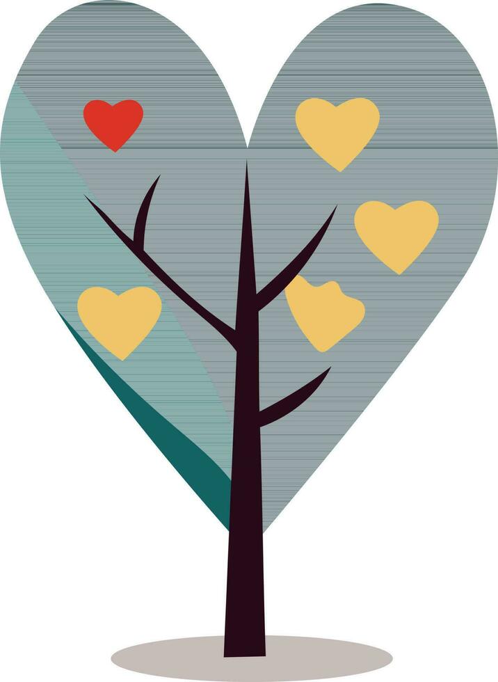 isolé l'amour arbre avec cœurs icône. vecteur