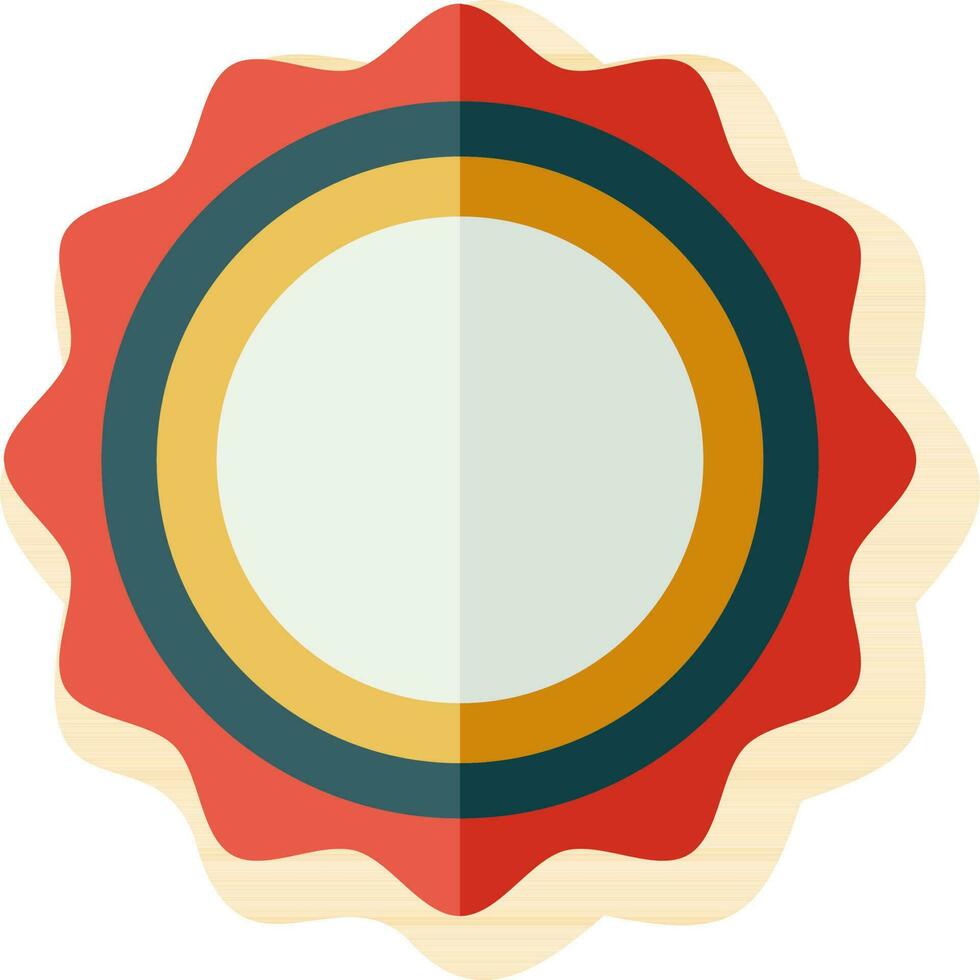 rond Vide badge icône dans autocollant style. vecteur