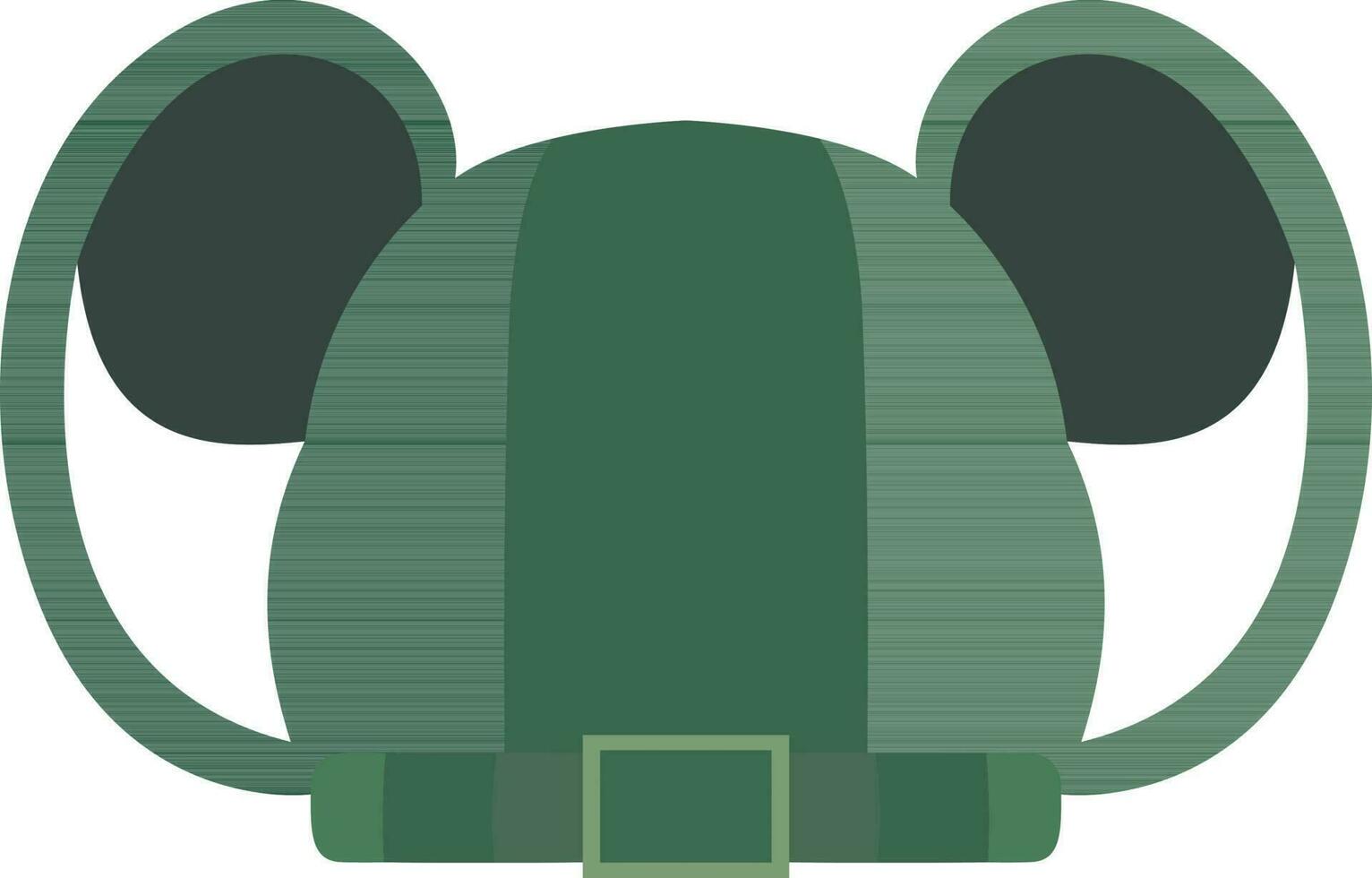vert lutin mickey chapeau icône dans plat style. vecteur