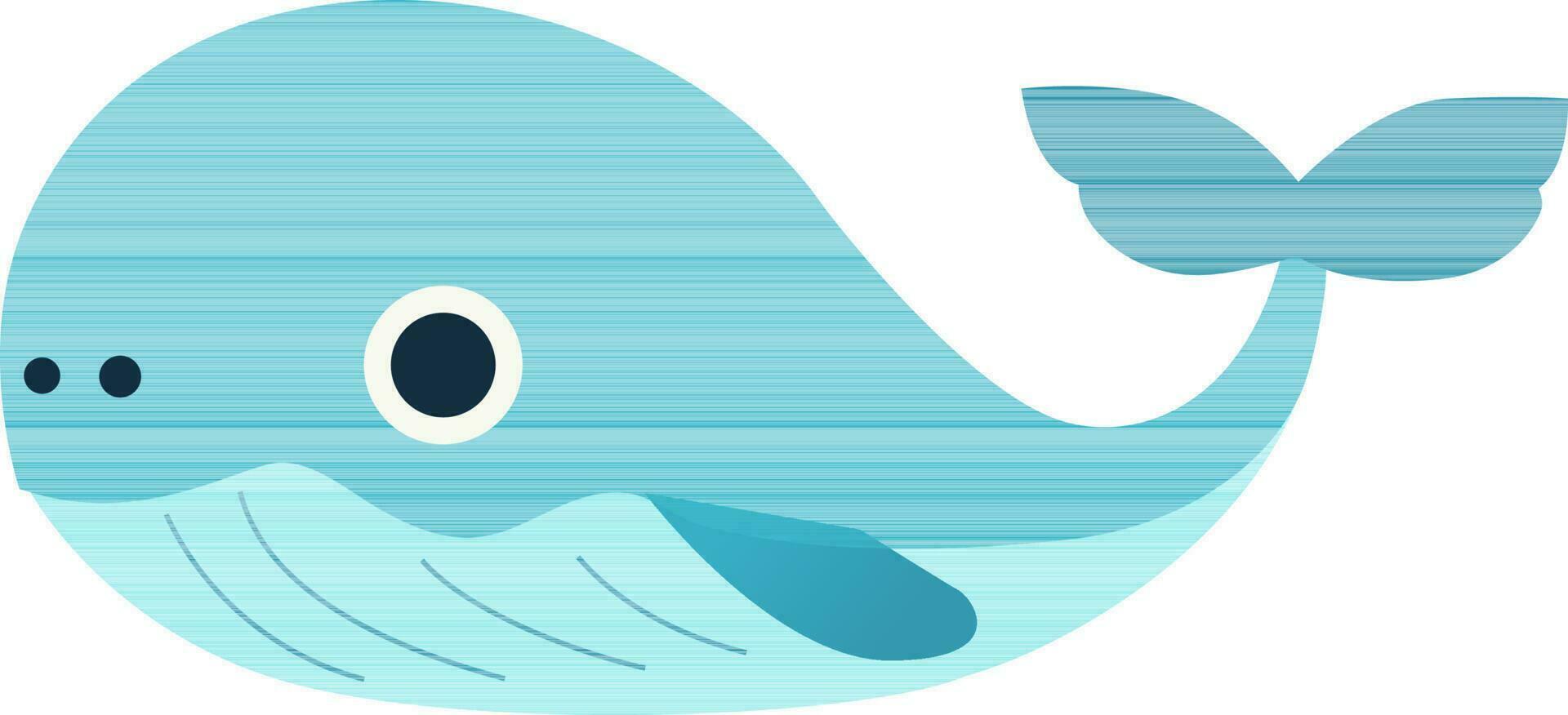 isolé bleu baleine poisson icône dans plat style. vecteur
