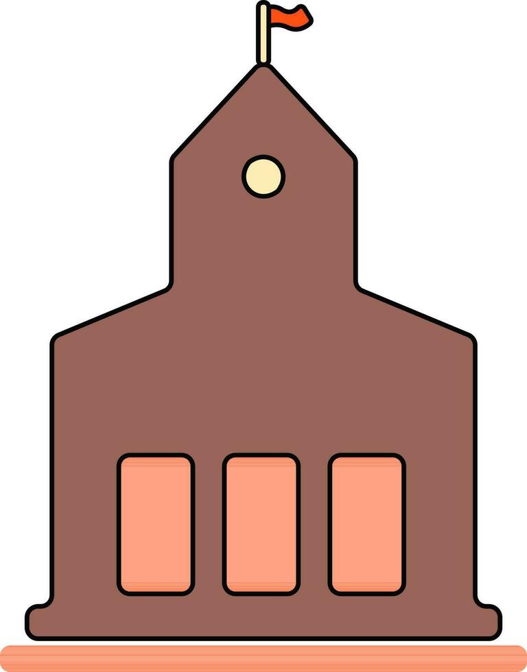 Orange et marron Château dans plat illustration. vecteur