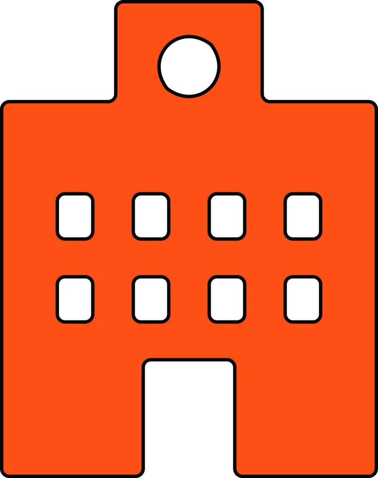 Orange et blanc bâtiment dans plat style illustration. vecteur