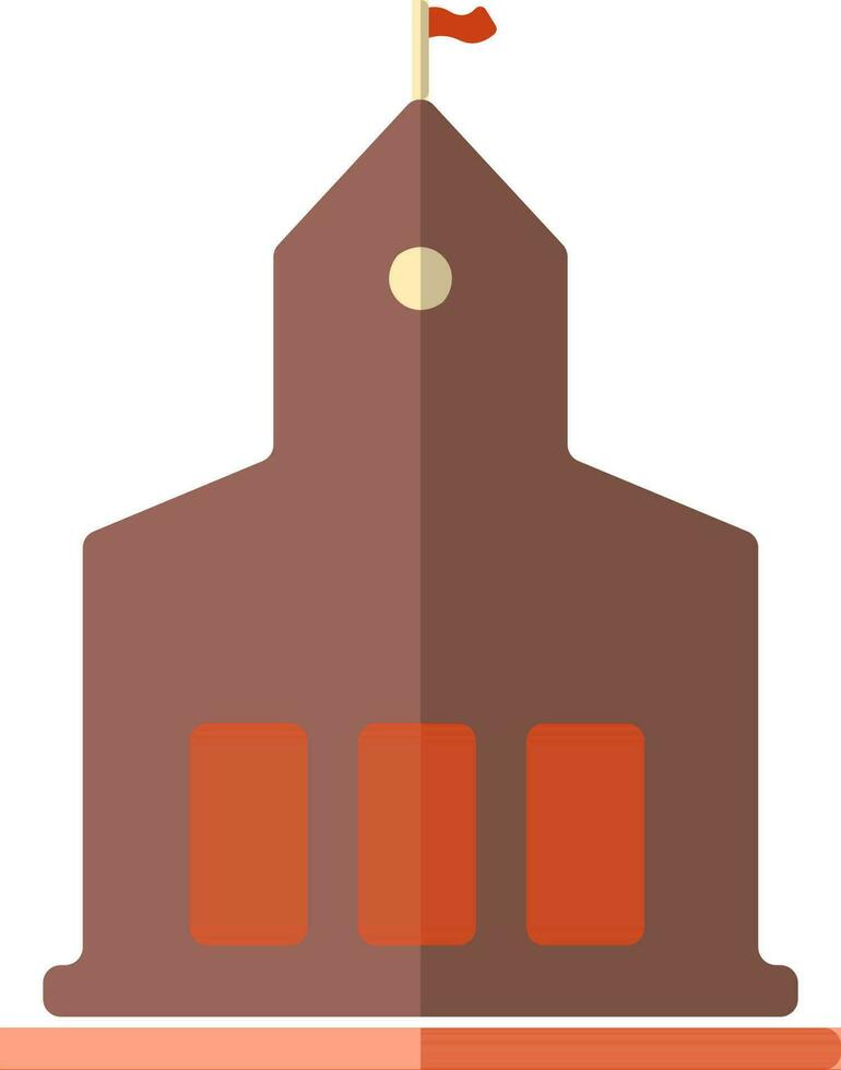 Orange et marron Château dans plat illustration. vecteur