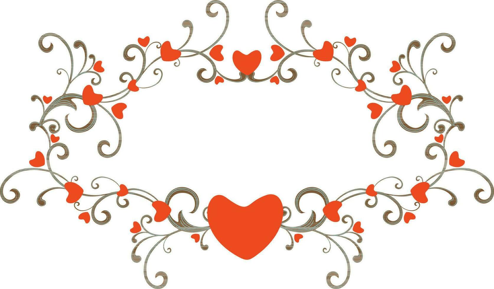 rouge cœur décoré floral conception. vecteur