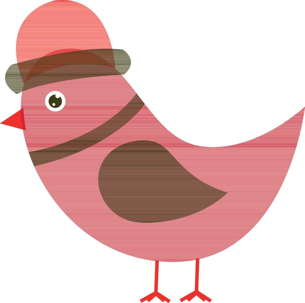 Icônes dessin animé oiseau avec melon chapeau. vecteur