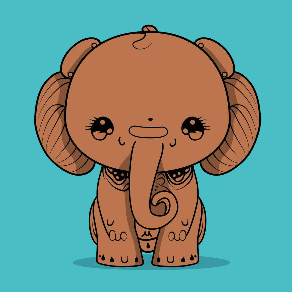 mignonne et charmant dessin animé bébé l'éléphant vecteur, modifiable vecteur