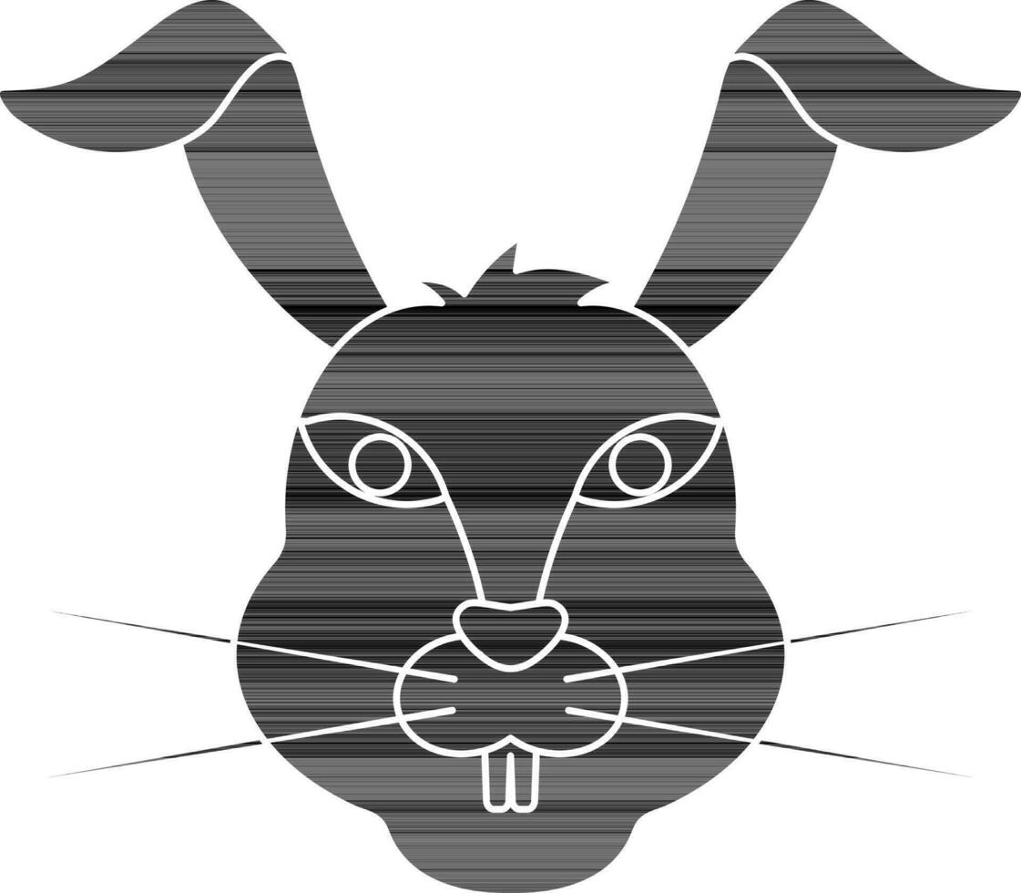 lapin tête icône pour chinois zodiaque dans glyphe style. vecteur