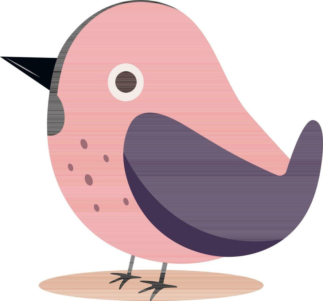 rose et violet oiseau dessin animé icône dans plat style. vecteur