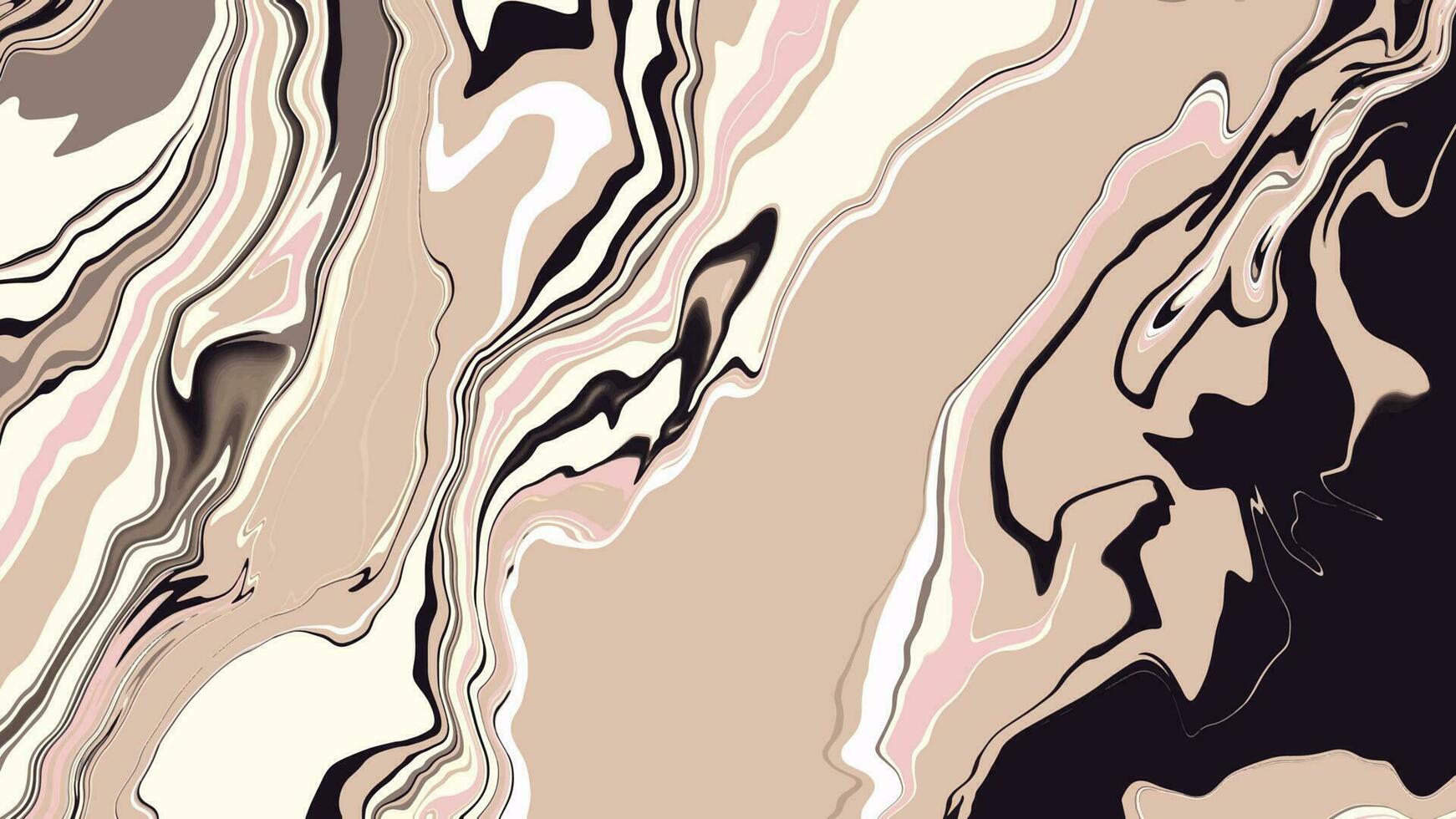 Contexte avec marbre texture. abstrait La peinture mélanger taches. beige et noir liquide peindre cette les flux. vecteur