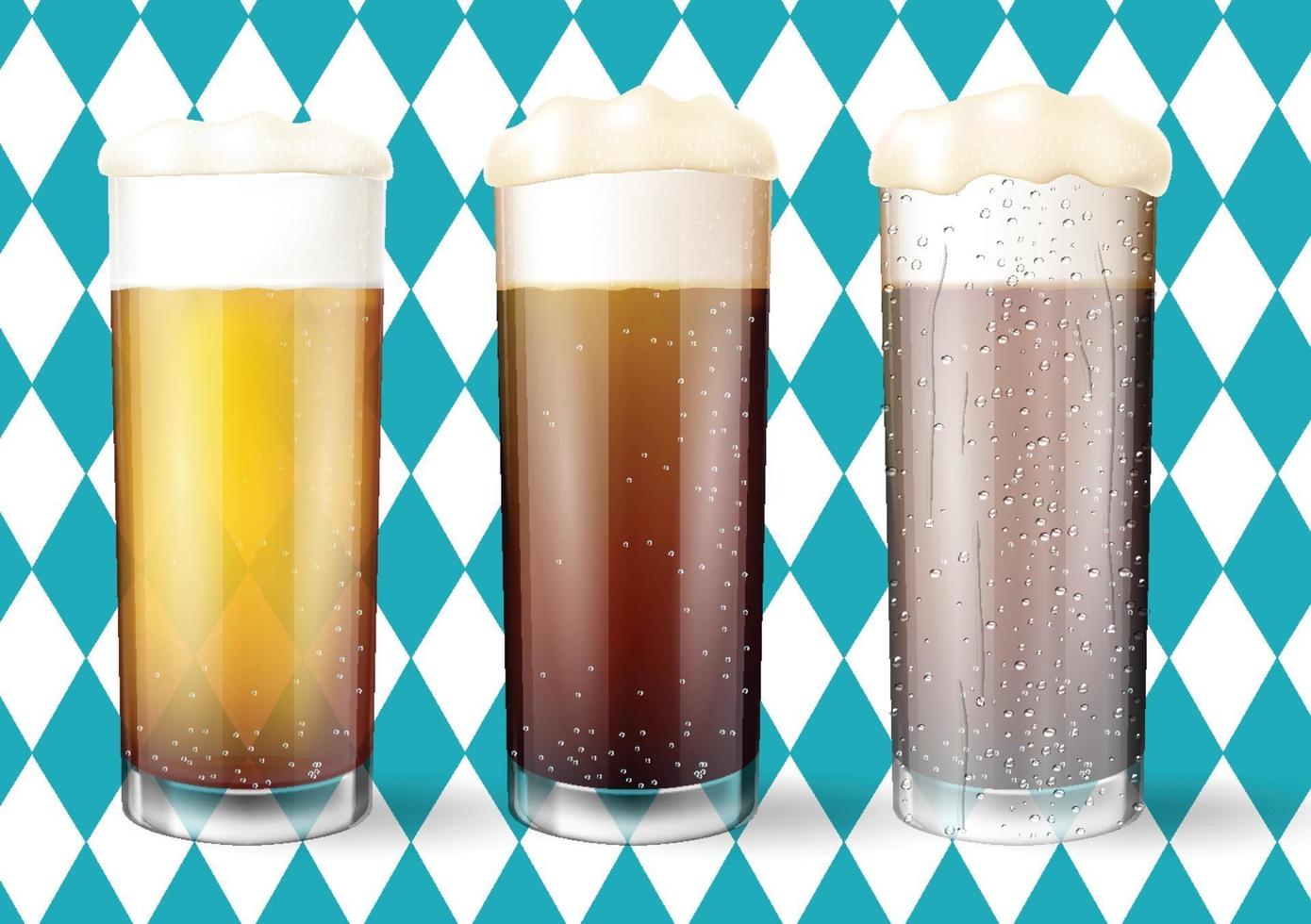 verres à bière concept oktoberfest moderne vecteur