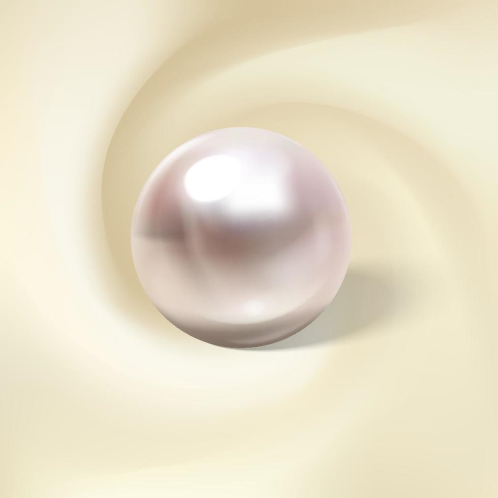 soie légère enroulée autour d'un vecteur de perles réaliste