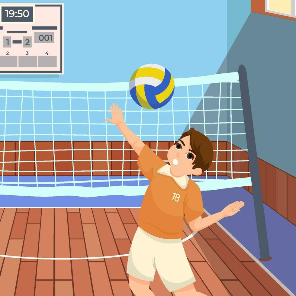 volley-ball joueur plat conception illustration vecteur