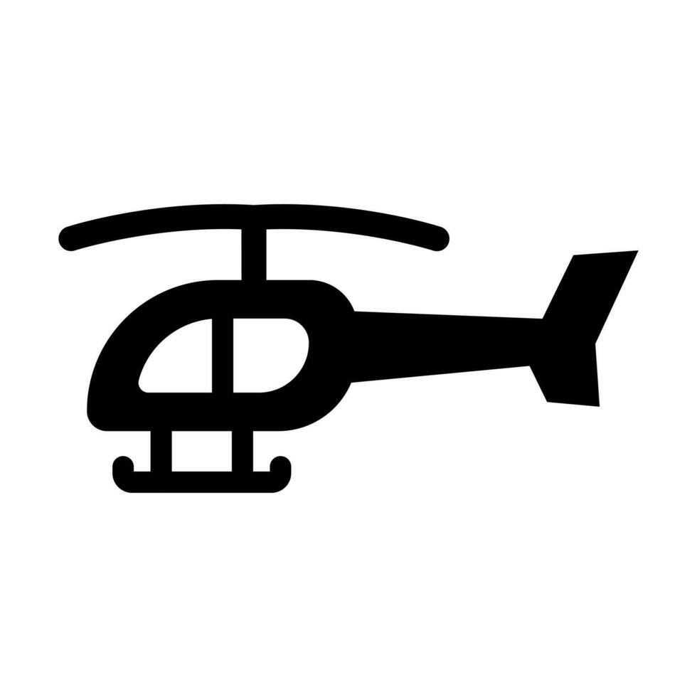 police hélicoptère glyphe icône conception vecteur