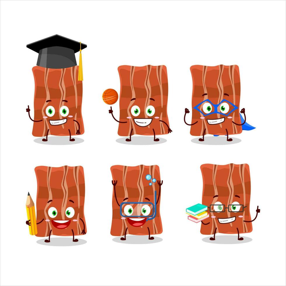 école étudiant de frit Bacon dessin animé personnage avec divers expressions vecteur