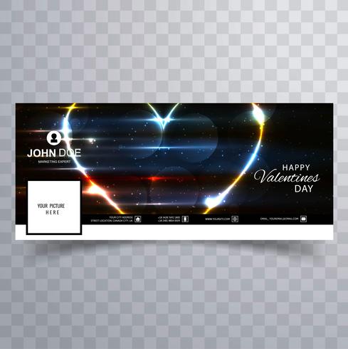 Résumé de la Saint-Valentin facebook couverture design illustration vecteur