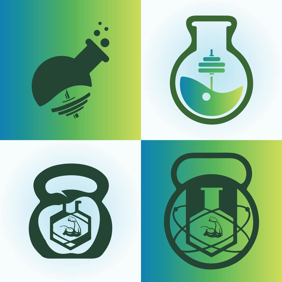 laboratoire avec et création de logo vectoriel icône de remise en forme