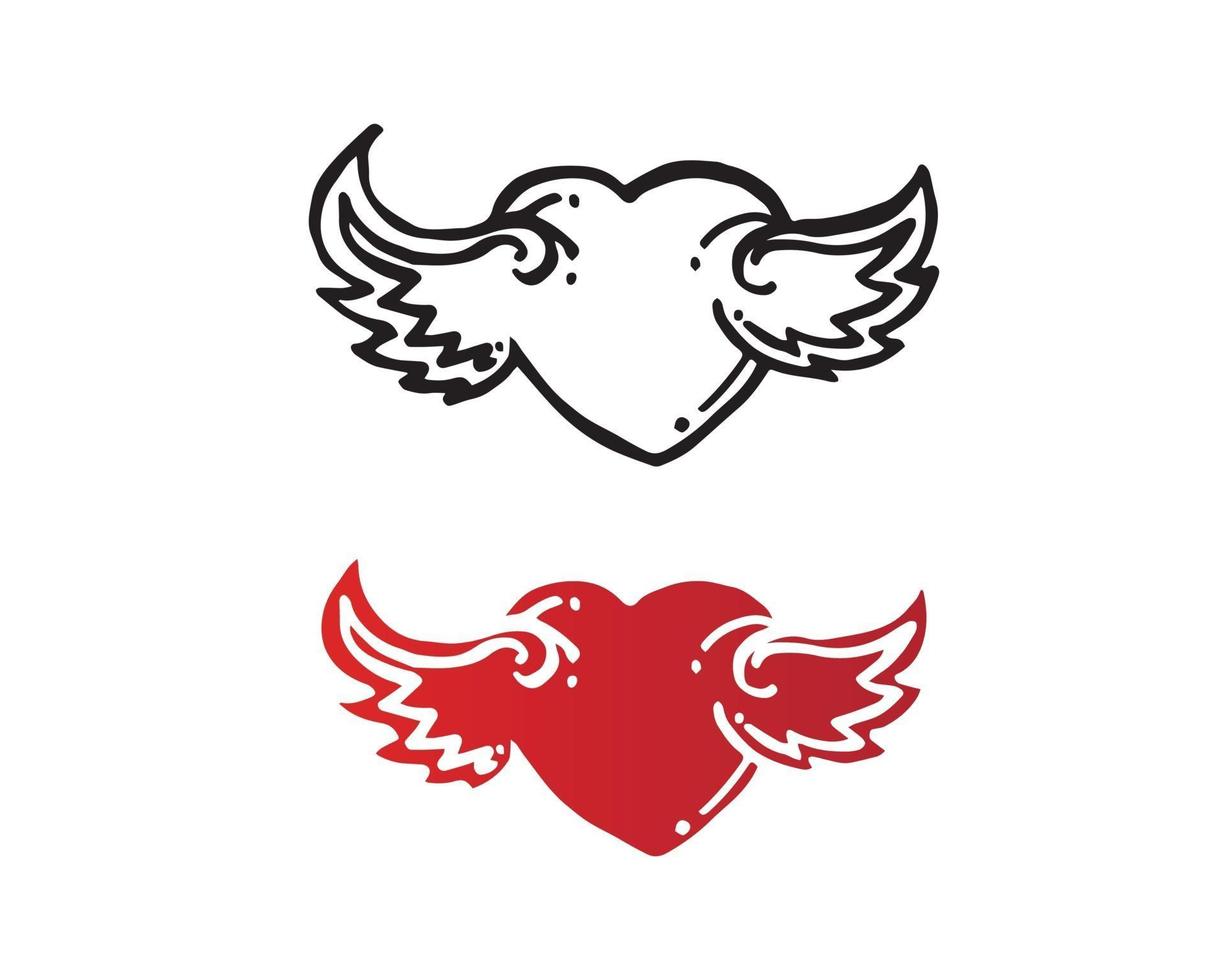 logo d & # 39; amour et symboles de la saint-valentin vecteur