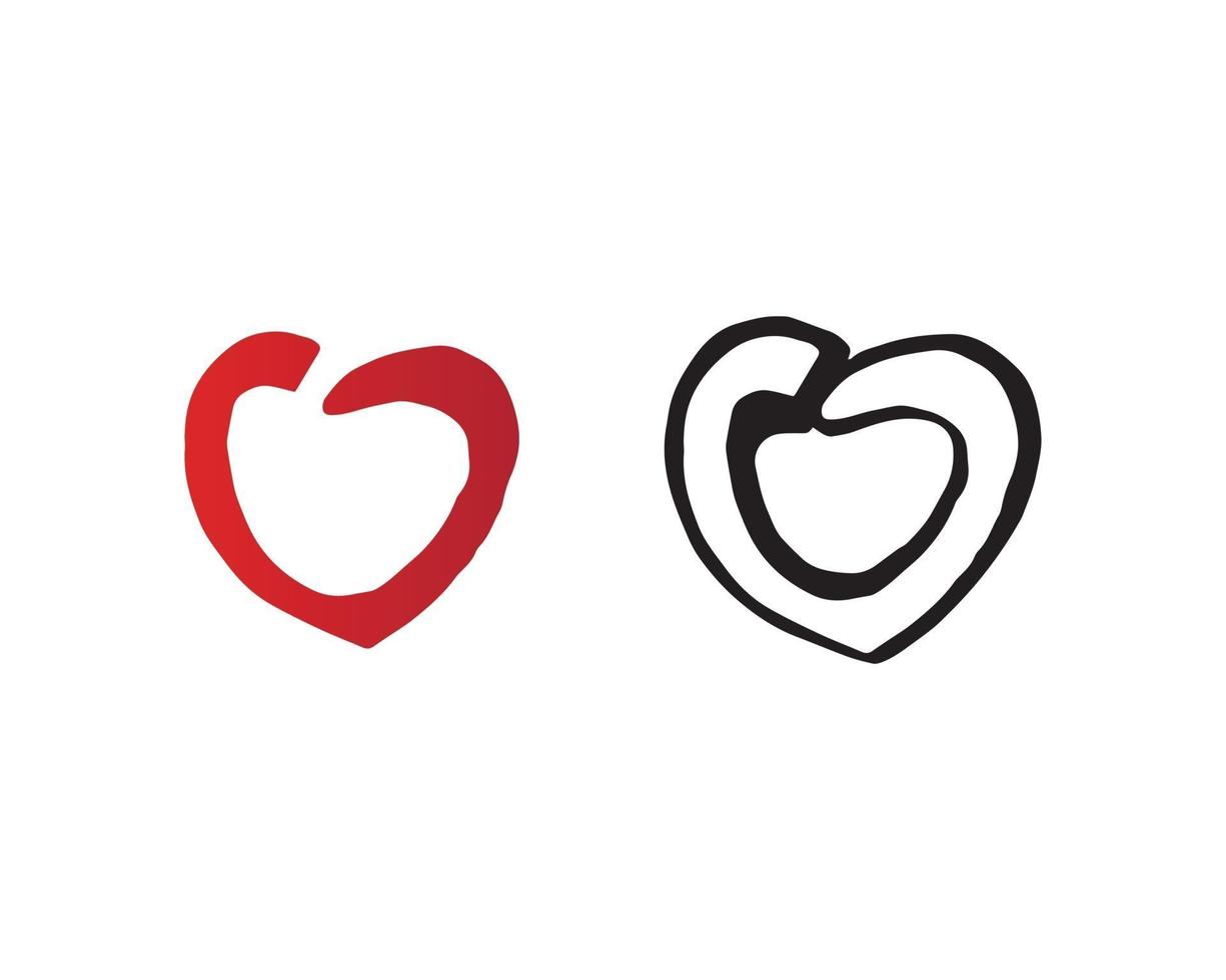 logo d & # 39; amour et symboles de la saint-valentin vecteur