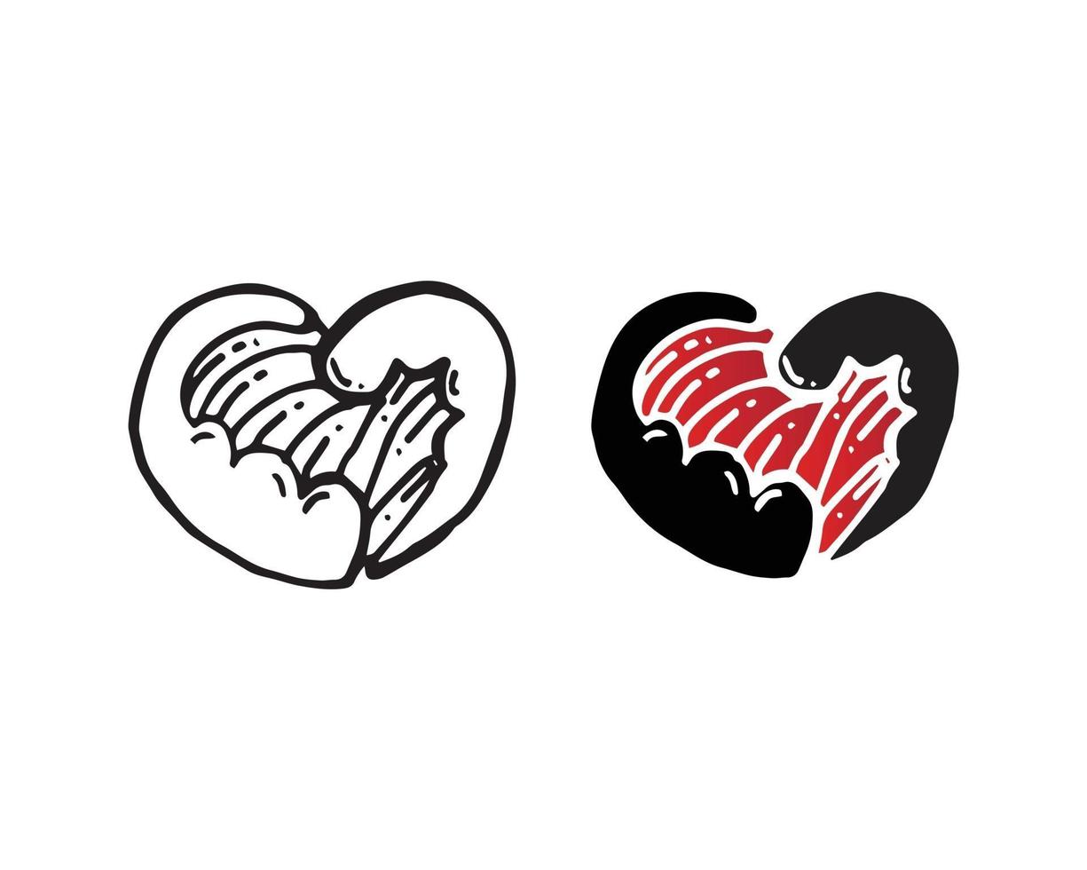 logo d & # 39; amour et symboles de la saint-valentin vecteur