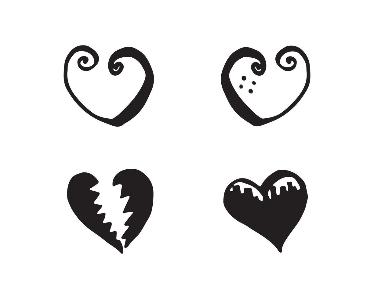 logo d & # 39; amour et symboles de la saint-valentin vecteur