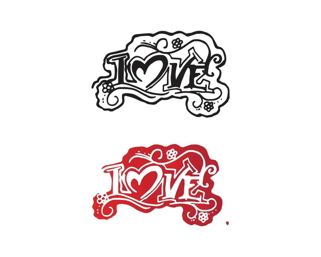 logo d & # 39; amour et symboles de la saint-valentin vecteur