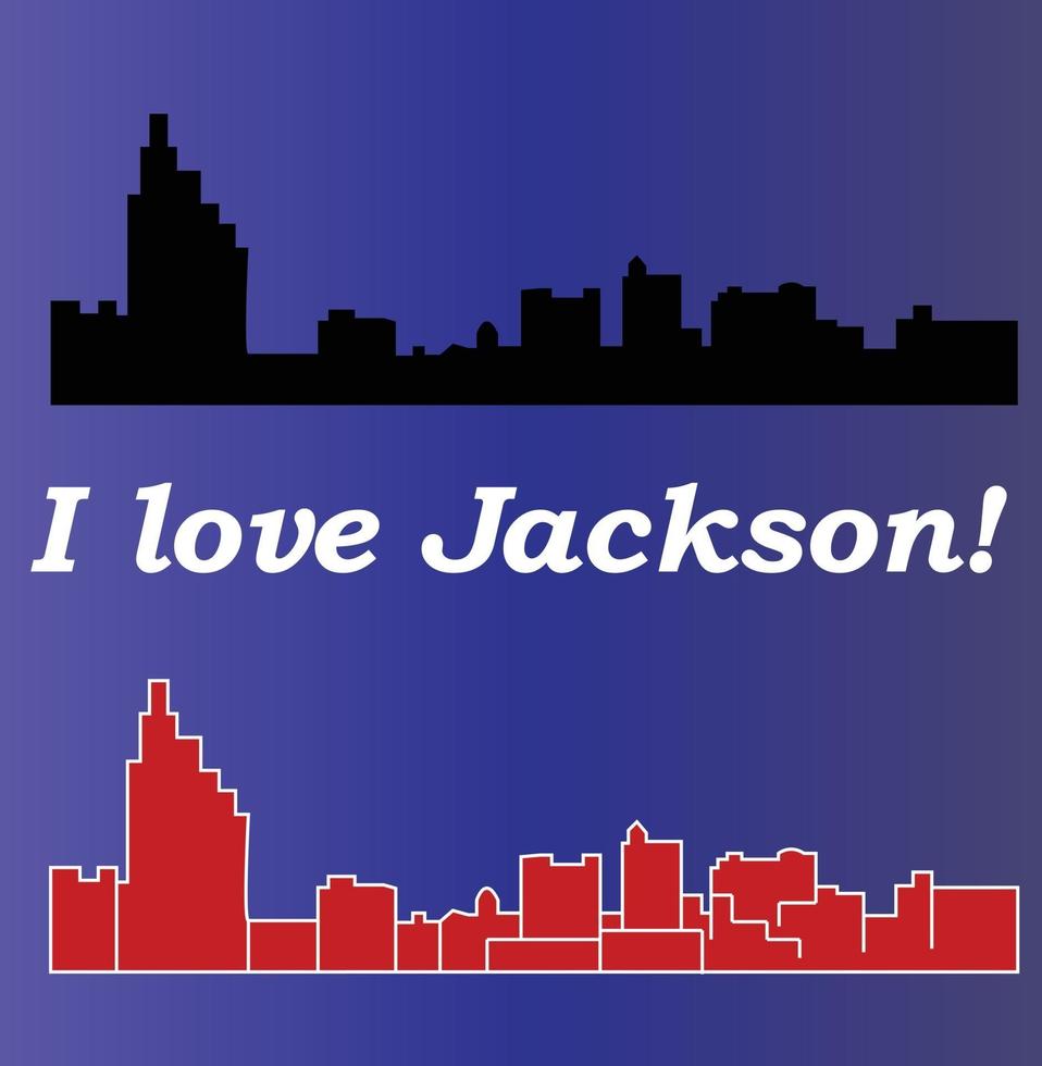 Mississippi Jackson silhouette de la ville vecteur