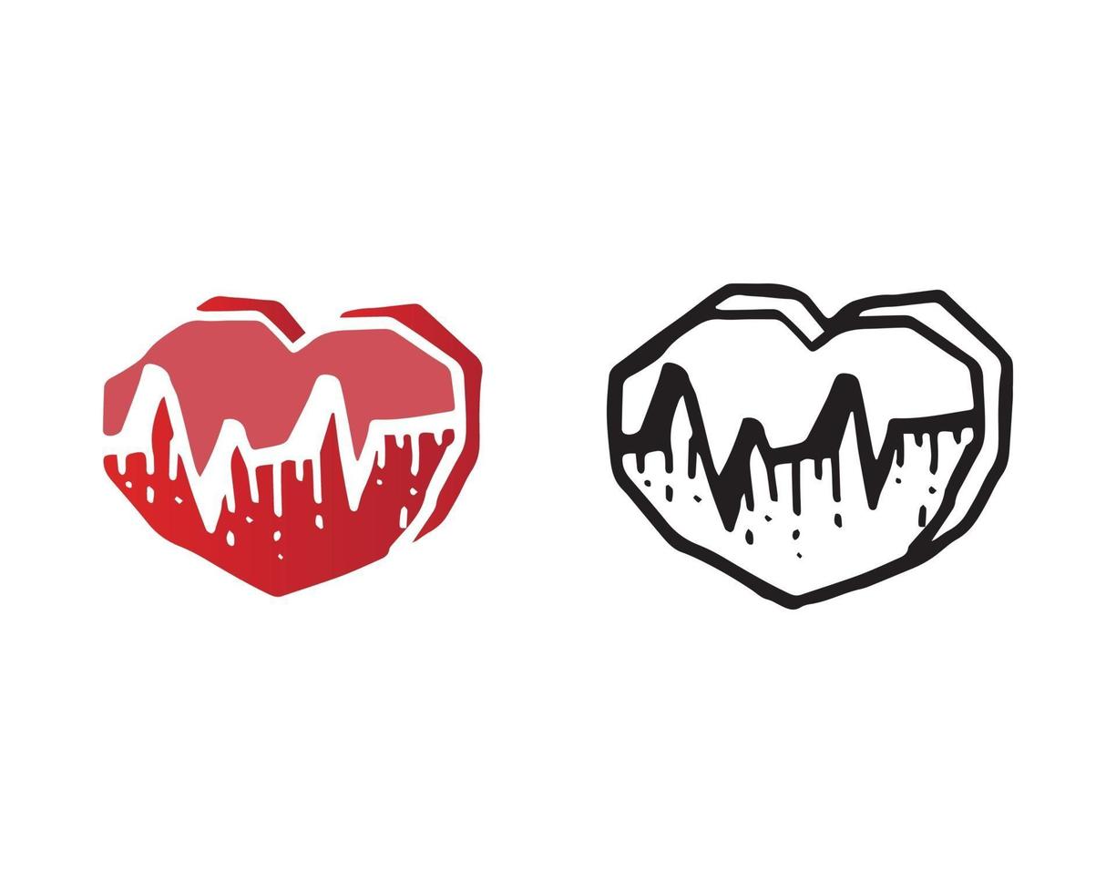 logo d & # 39; amour et symboles de la saint-valentin vecteur