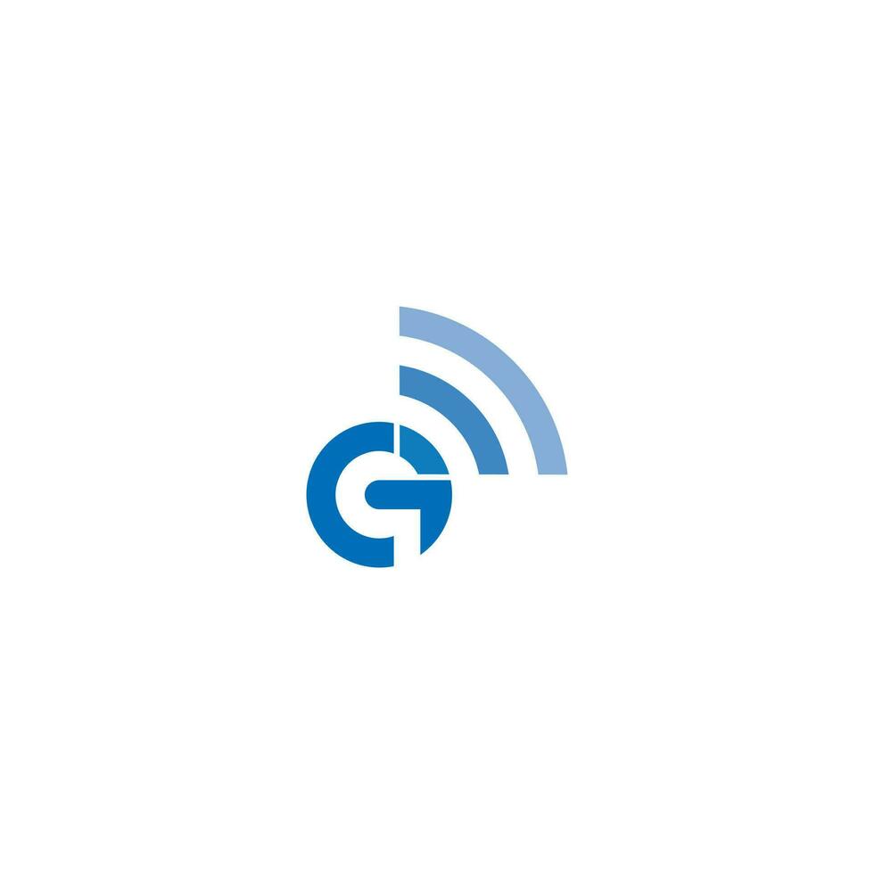 lettre g Wifi vague logo vecteur