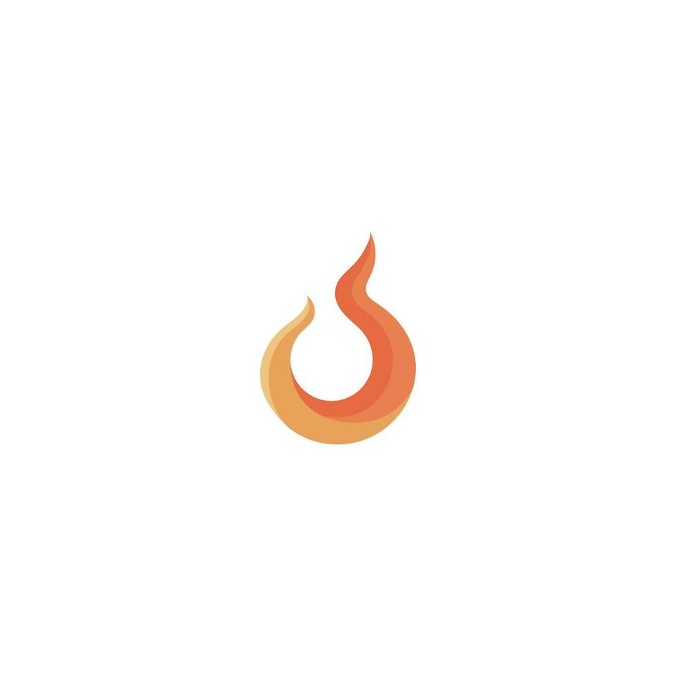 circulaire Feu flamme logo conception vecteur