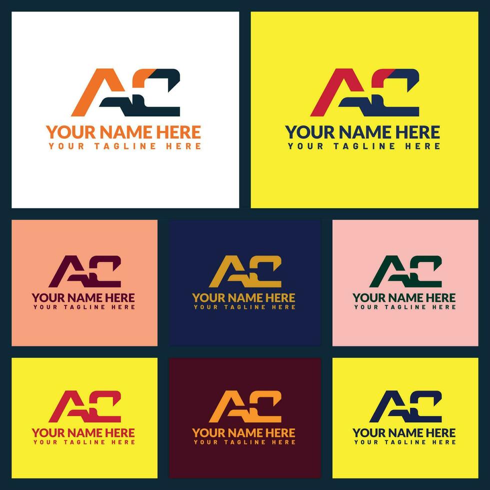 ac lettre logo ou ac texte logo et ac mot logo conception. vecteur