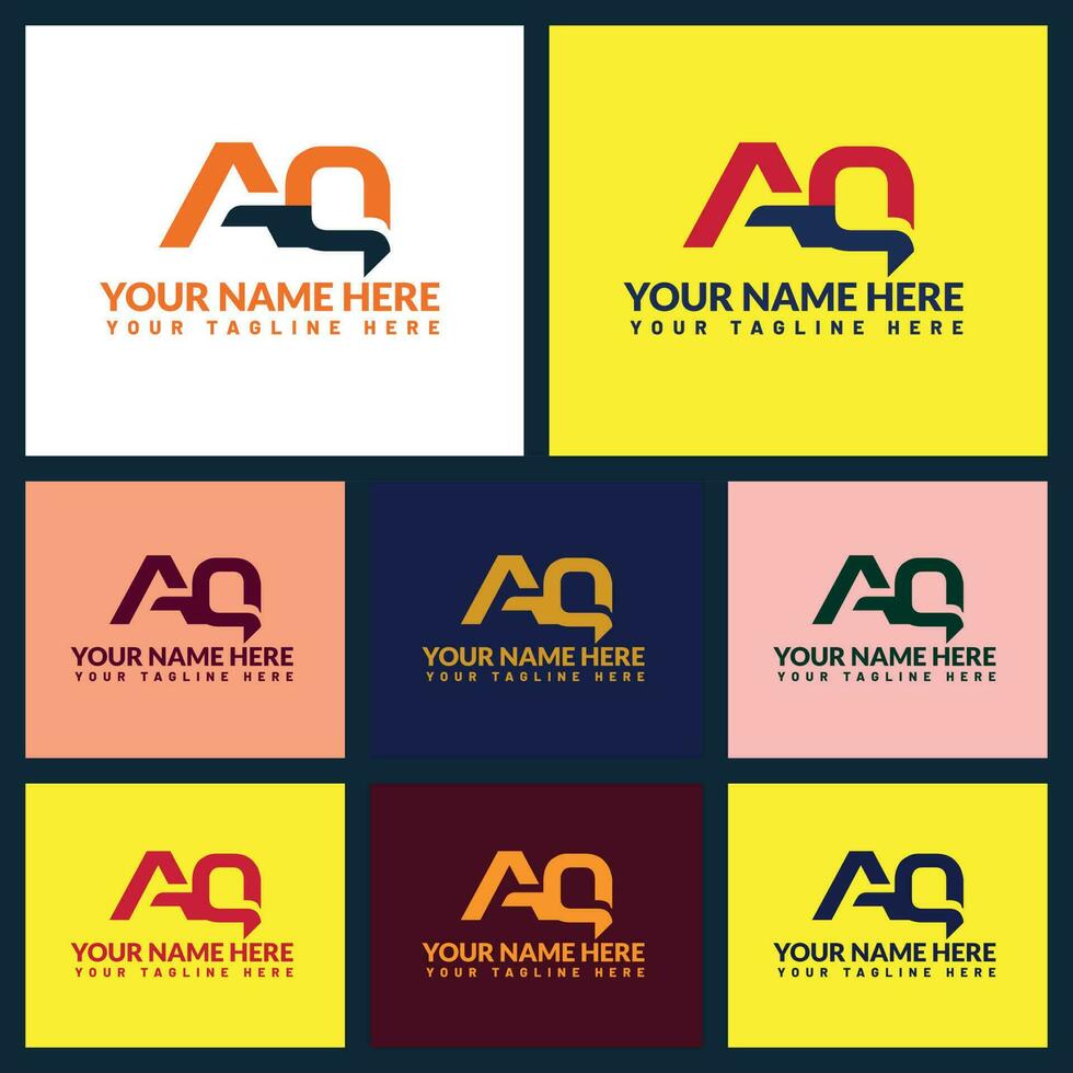 aq lettre logo ou aq texte logo et aq mot logo conception. vecteur