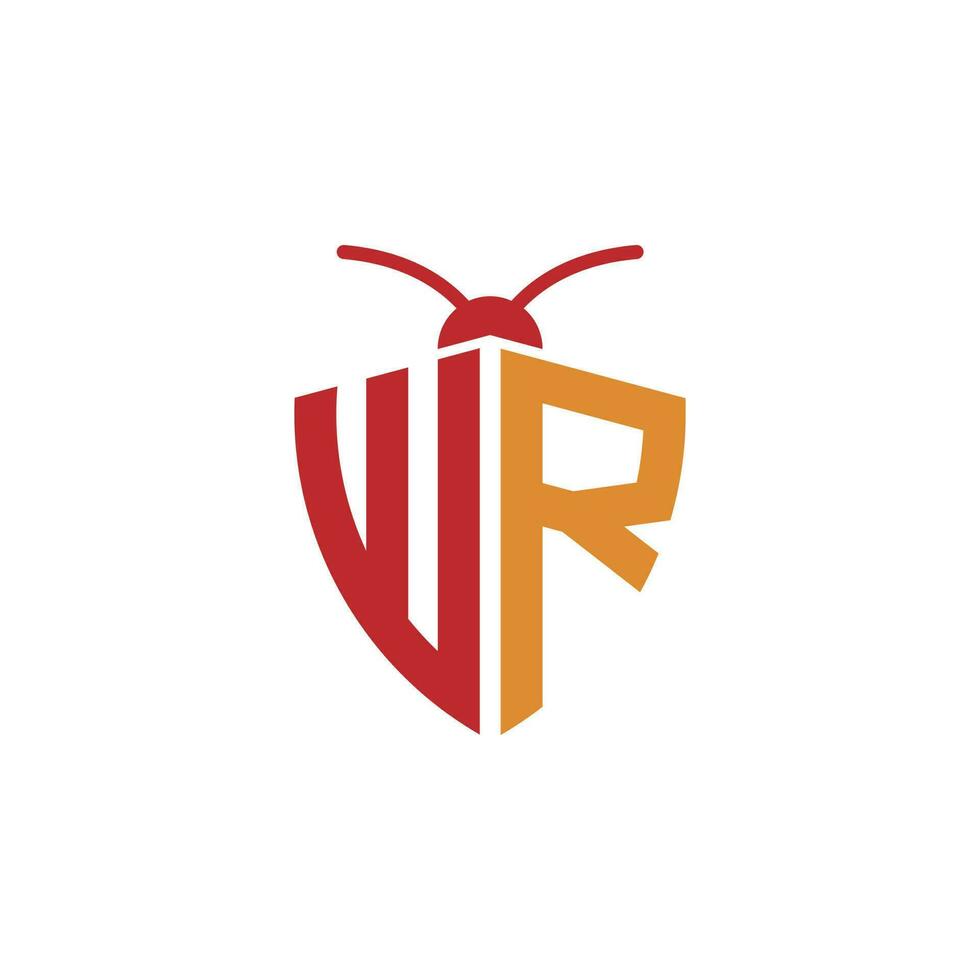 des lettres wr ravageur contrôle logo vecteur