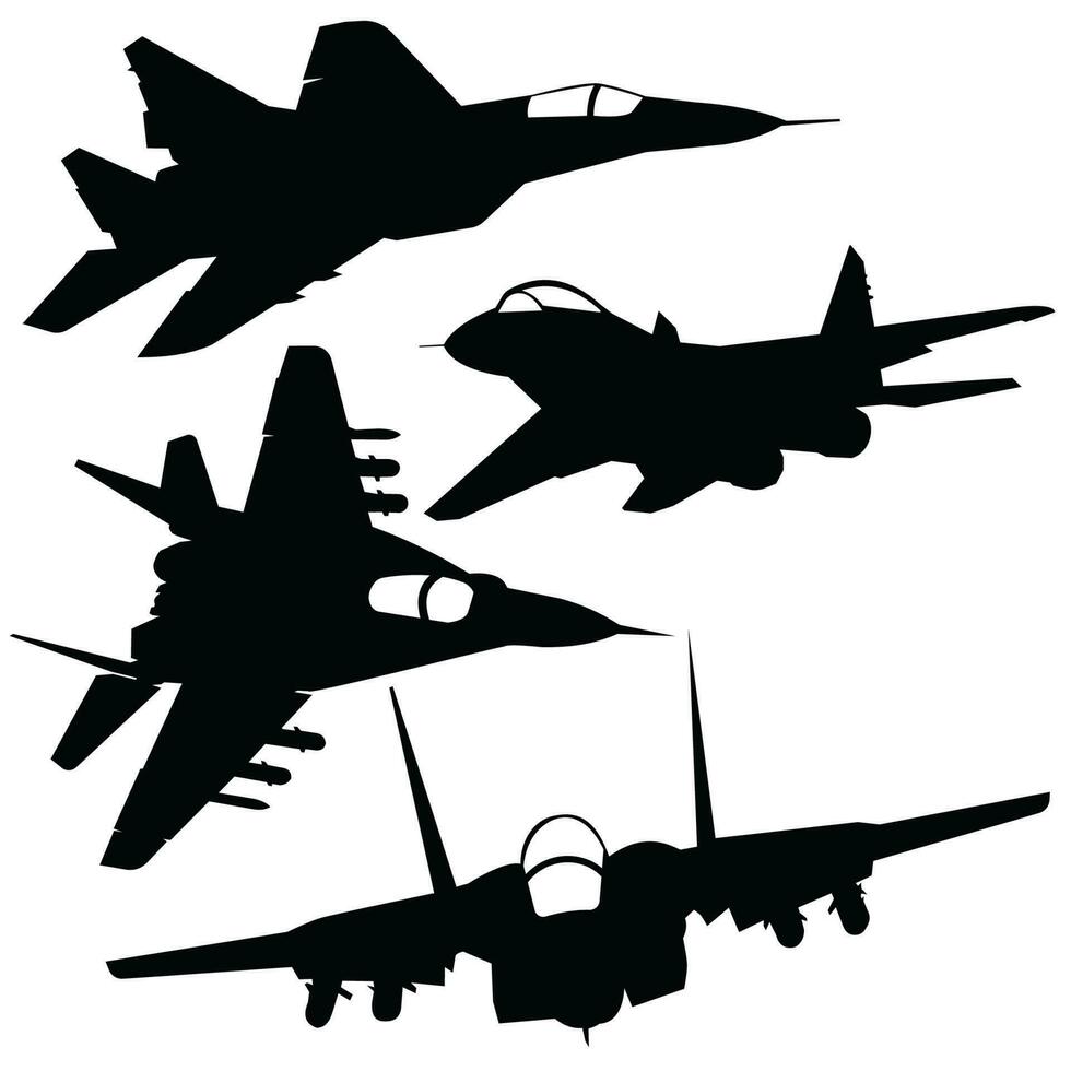 russe jet combattant silhouette vecteur conception