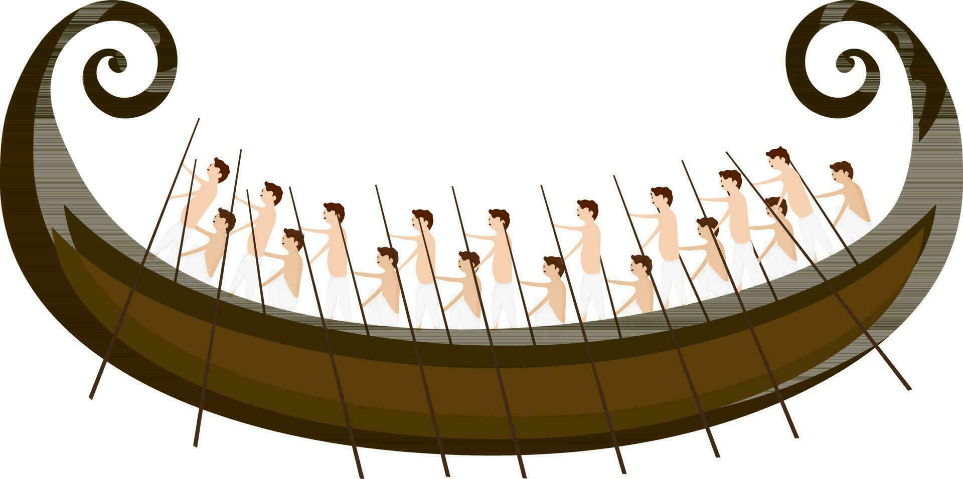 illustration de rameurs aviron serpent bateau. vecteur