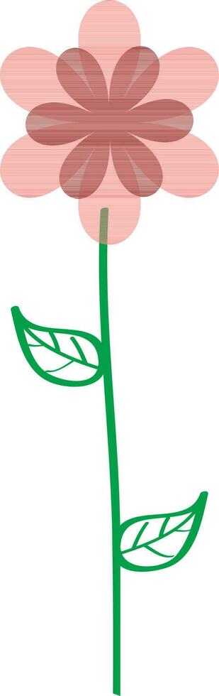 illustration de fleur avec deux feuilles. vecteur