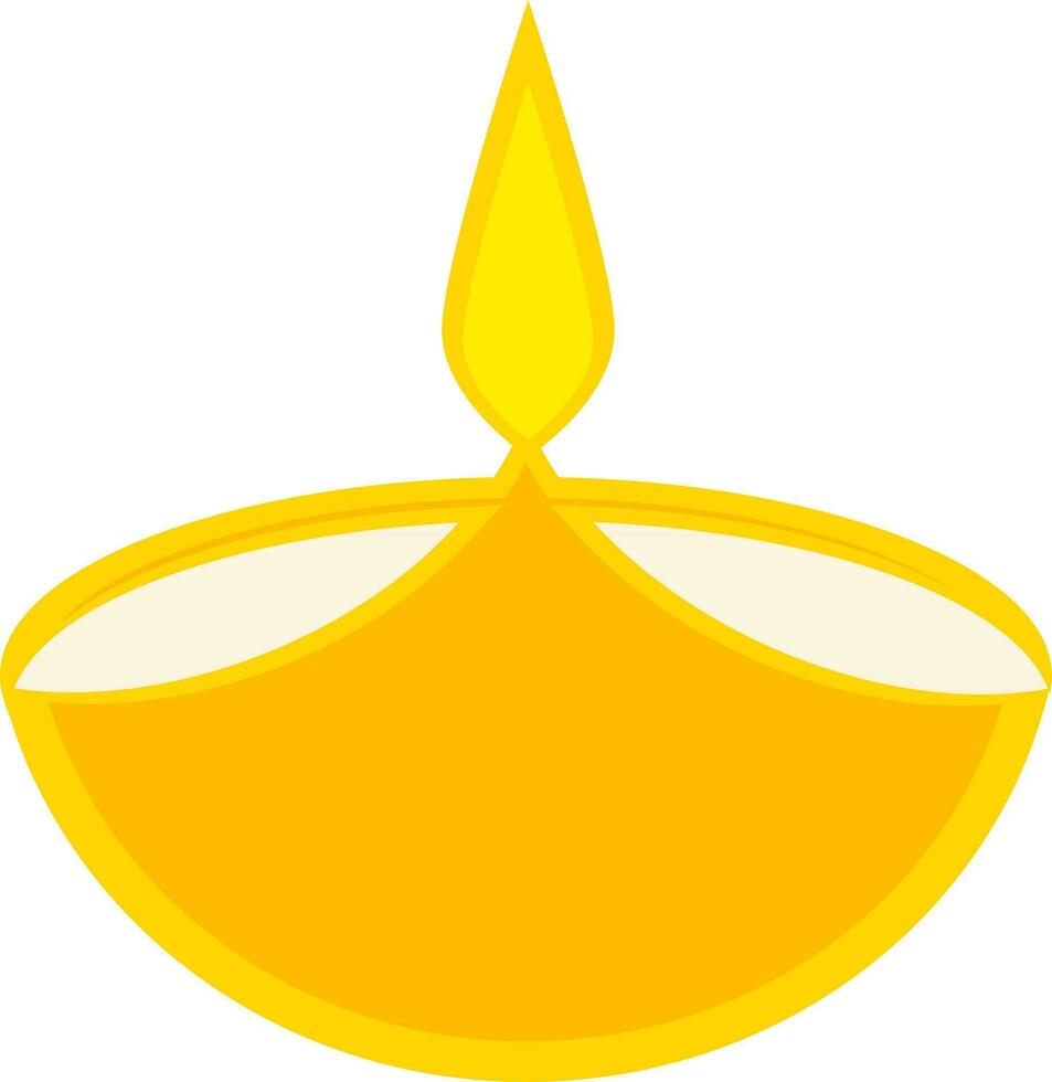 plat illustration de Jaune pétrole lampe diya. vecteur