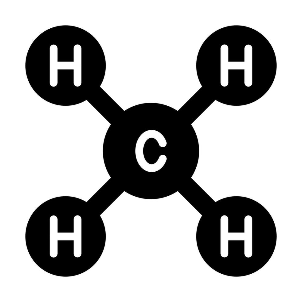 méthane glyphe icône conception vecteur