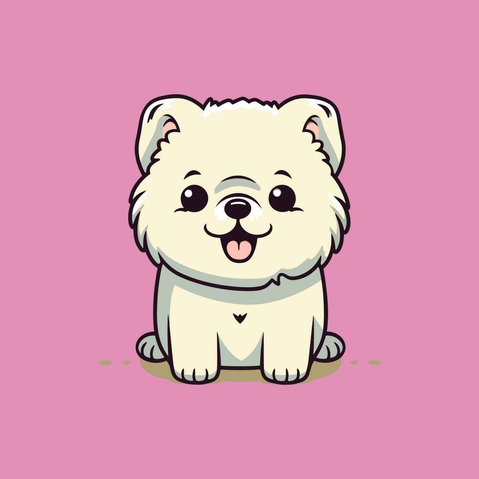 mignonne chien illustration chien kawaii vecteur