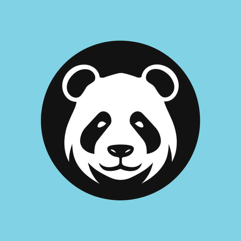 mignonne minimaliste Panda visage logo icône vecteur