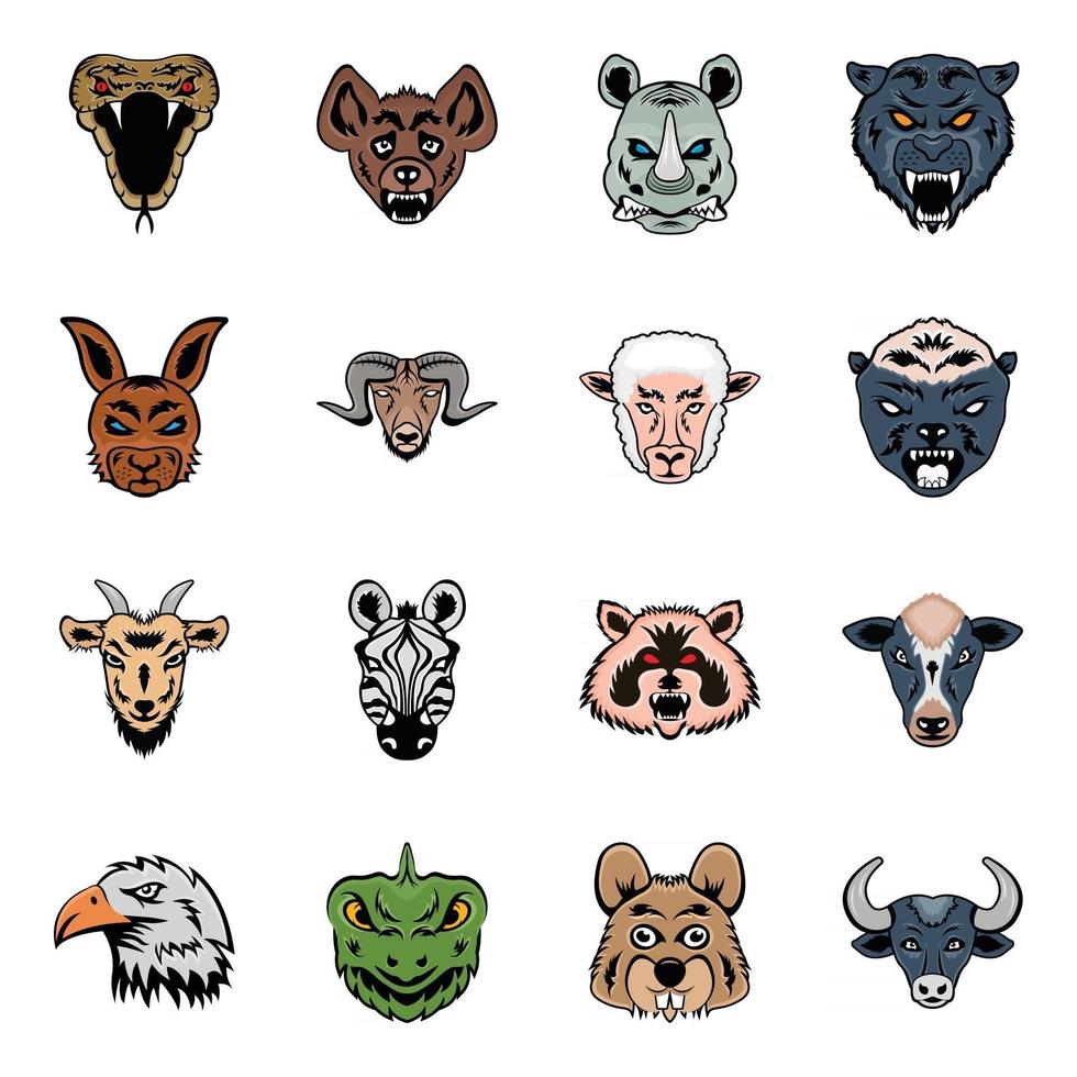 pack de mascottes animales vecteur